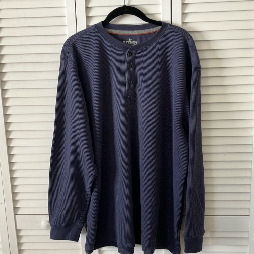 Outdoor Life‎ men’s blue thermal shirt size L good used condition